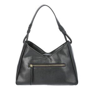 NEW Time and Tru Women's River Faux Leather Small Black Hobo Shoulder Bag
